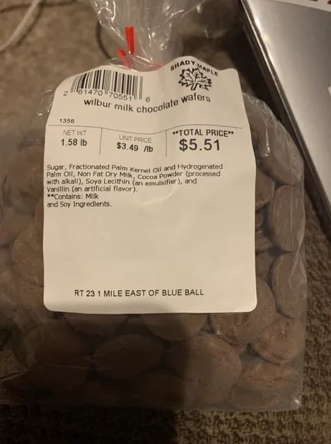Shady Maple Wilbur Milk Chocolate Wafers