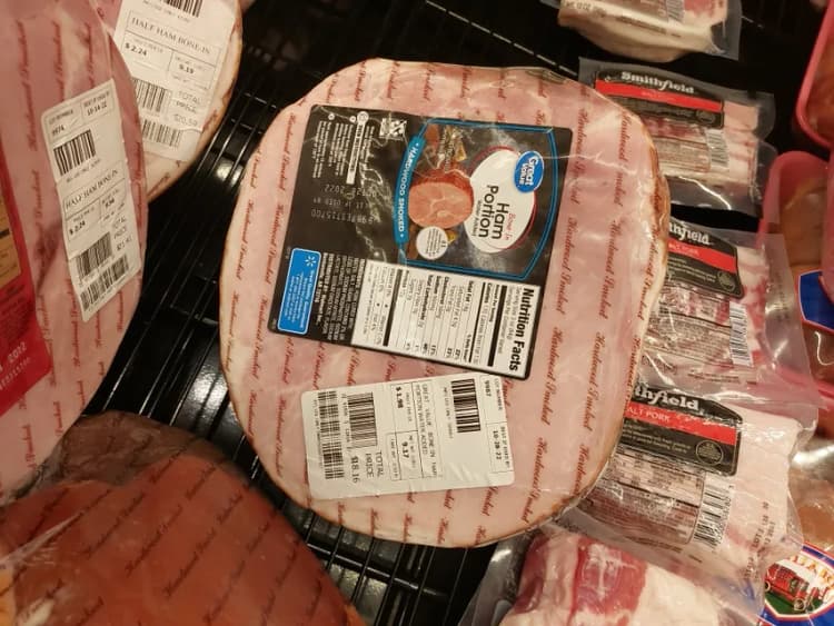 Great Value Hardwood Smoked Bone-In Ham Portion Water Added
