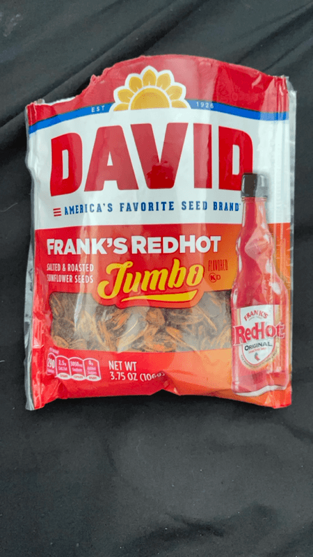 David Frank'S Redhot Jumbo Salted & Roasted Sunflower Seeds