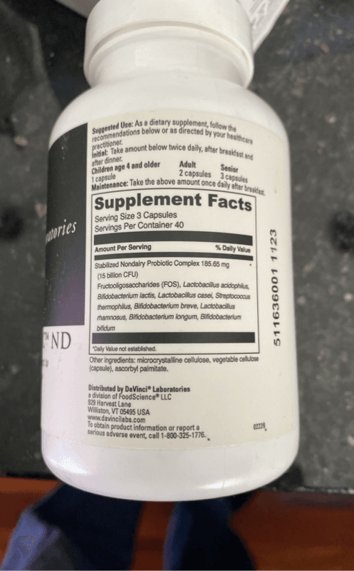 Davinci Laboratories Mega Probiotic Nd Probiotic Supplement, 120 Capsules