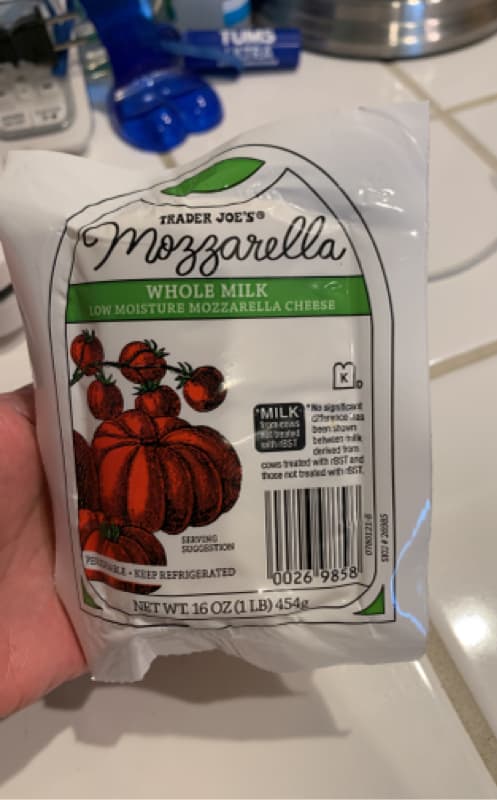 Trader Joe'S Mozzarella Whole Milk Low Moisture Mozzarella Cheese