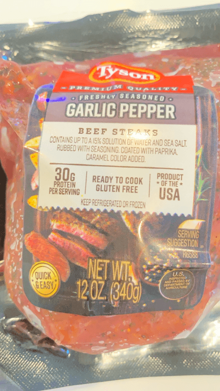 Tyson Garlic Pepper Beef Steaks