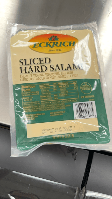 Eckrich Sliced Hard Salami