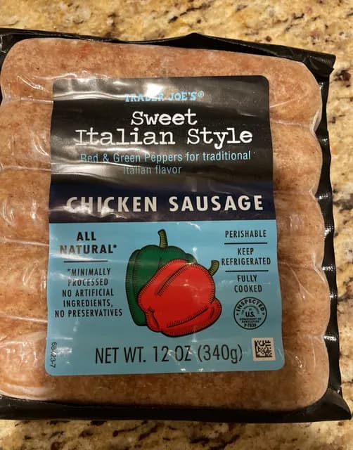 Is it Milk Free? Trader Joe's Sweet Italian Style Red & Green Peppers Chicken Sausage