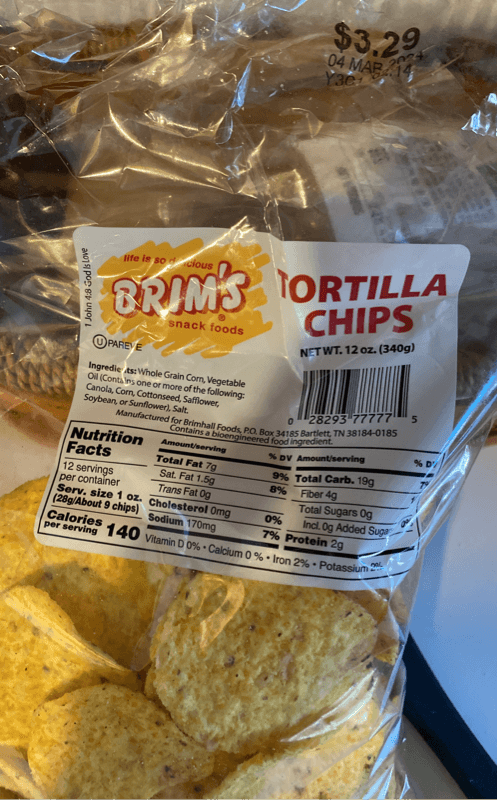 Brim'S Snack Foods Tortilla Chips
