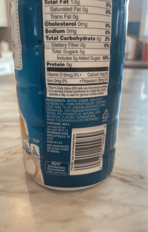 Clover Valley French Vanilla Coffee Creamer