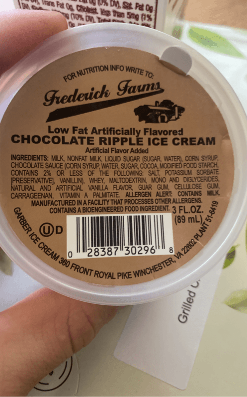 Frederick Farms Low Fat Artificially Flavored Chocolate Ripple Ice Cream