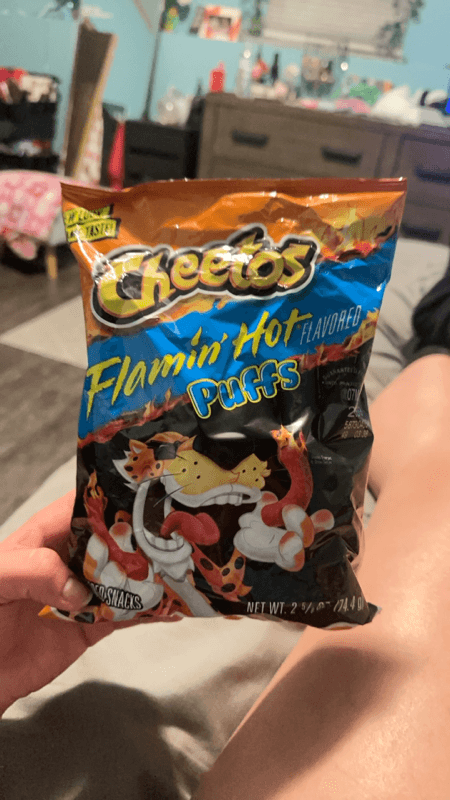 Cheetos Flamin' Hot Flavored Puffs Cheese Flavored Snacks