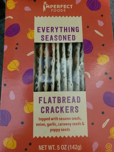 Imperfect Foods Everything Seasoned Flatbread Crackers
