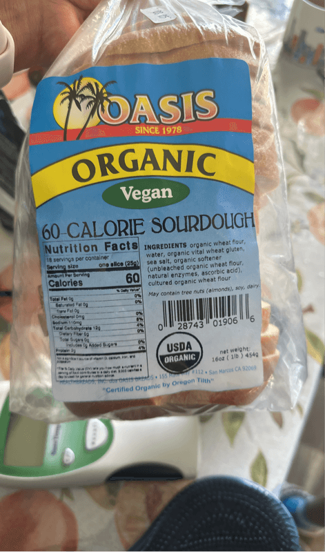 Oasis Organic Vegan 60-Calorie Sourdough