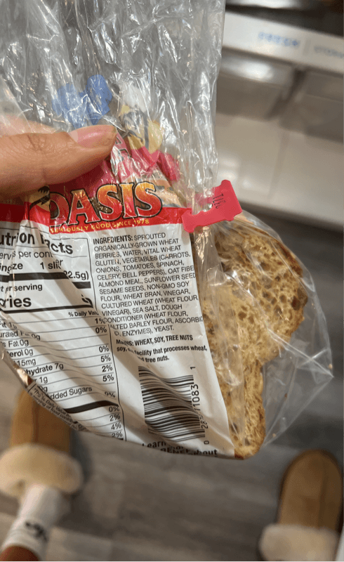 Oasis Low Carb Veggie All Natural Sprouted Wheat Bread