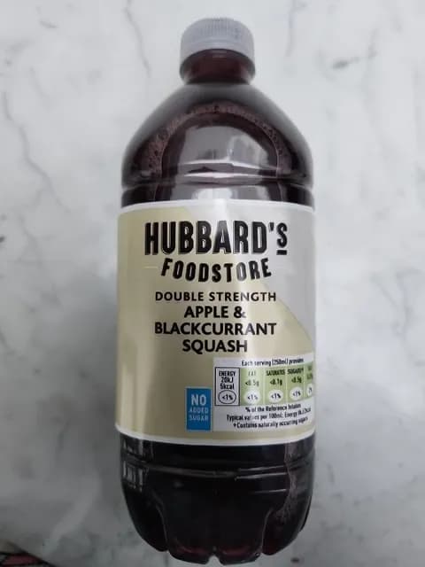Hubbard'S Foodstore Double Strength Apple & Blackcurrant Squash