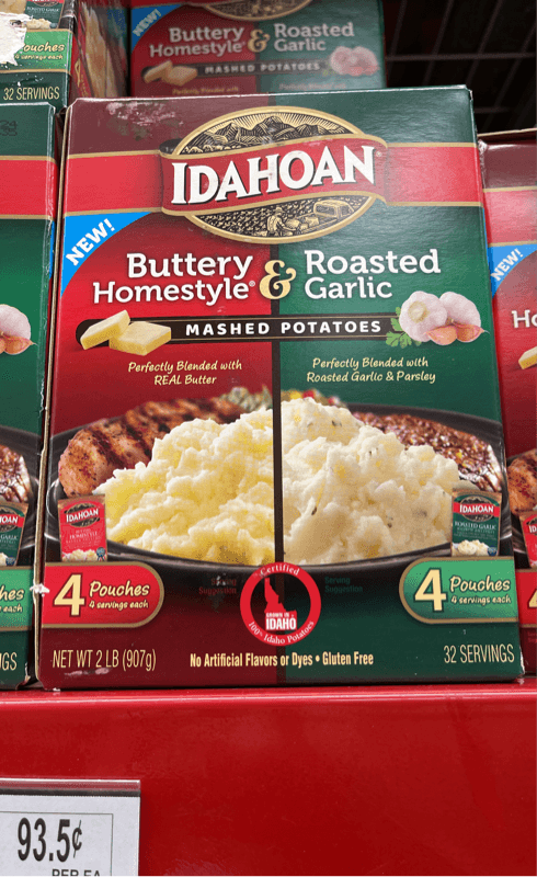 Idahoan Buttery Homestyle & Roasted Garlic Mashed Potatoes