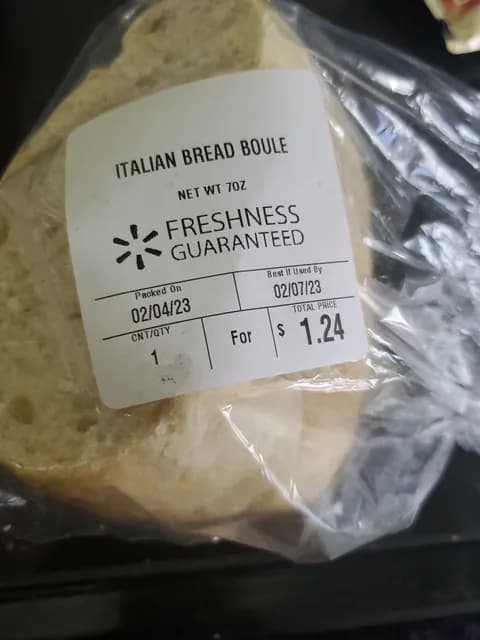 Freshness Guaranteed Italian Bread Boule