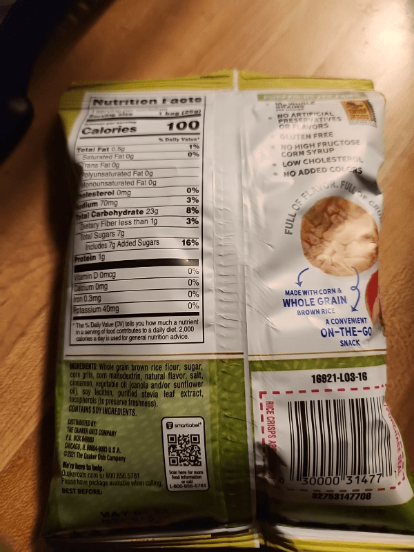 Quaker Apple Cinnamon Rice Crisps