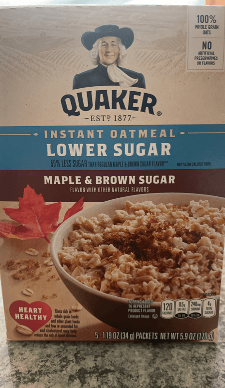 Quaker Lower Sugar Instant Oatmeal Maple & Brown Sugar Flavor