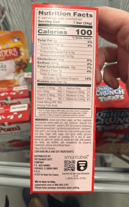 Cap'N Crunch'S Original Crunch Treats With Rice Crisps Cereal Bars