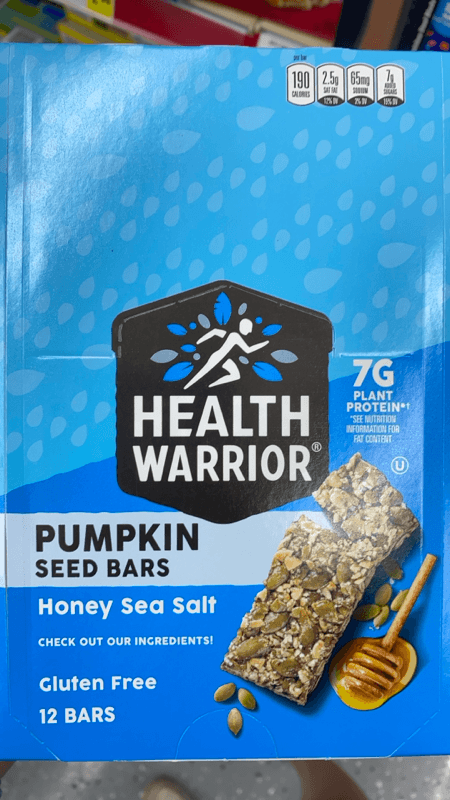 Health Warrior Pumpkin Seed Bars Honey Sea Salt