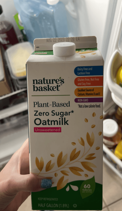 Nature'S Basket Plant-Based Zero Sugar Oatmilk Unsweetened