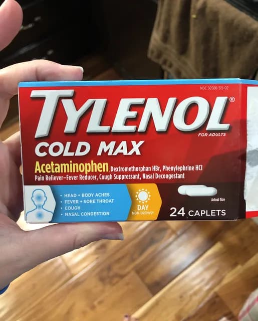 Tylenol Cold Max Acetaminophen Daytime Caplets For Adults