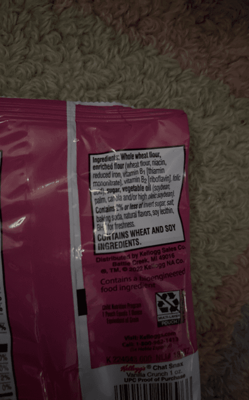 Kellogg'S Chat Snax Vanilla Crunch Graham Snacks