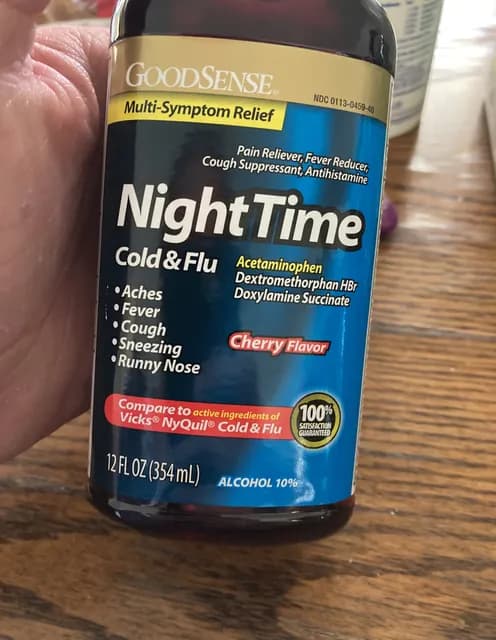 Goodsense Nighttime Cold & Flu Cherry Flavor