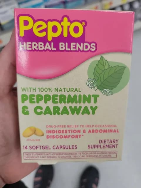 Pepto Herbal Blends Peppermint & Caraway Softgel