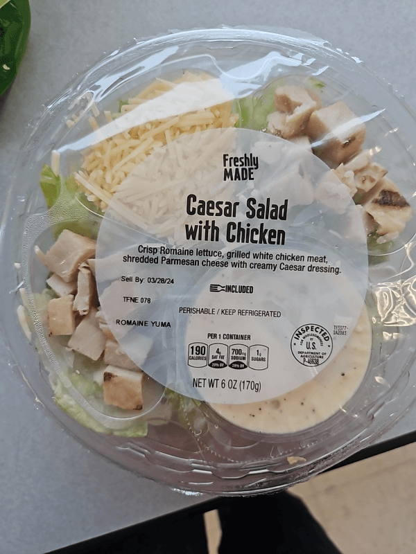 Freshly Made Caesar Salad With Chicken