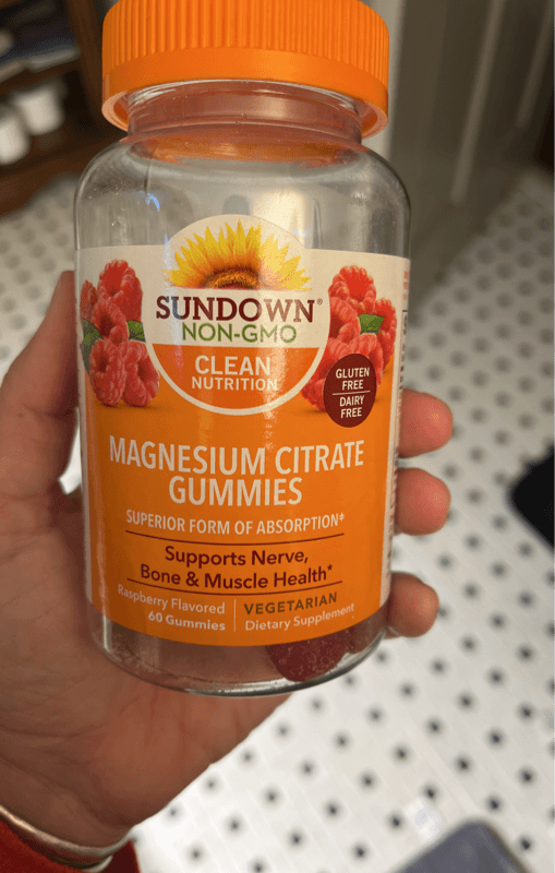 Sundown Magnesium Citrate Raspberry Flavored Gummies