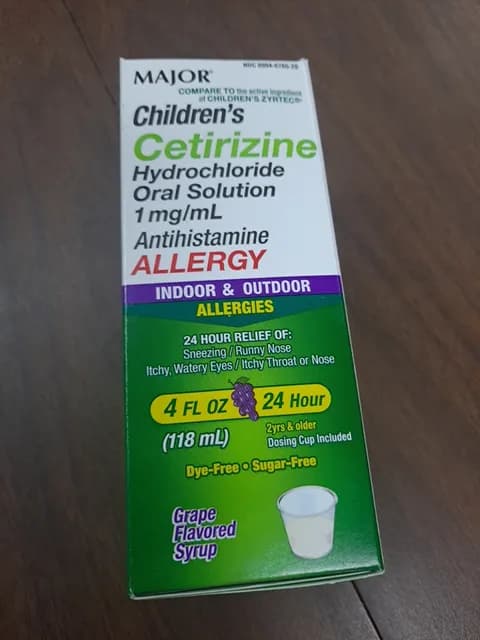 Major Children'S Cetirizine Oral Solution Grape Flavored Syrup