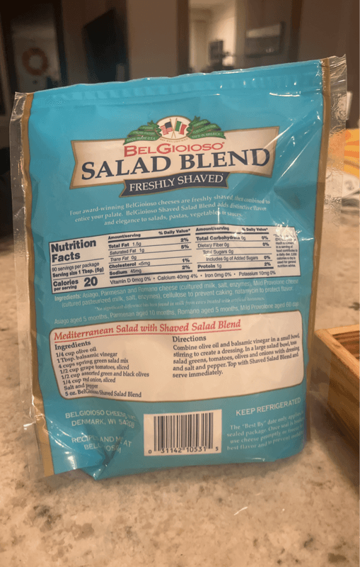 Belgioioso Salad Blend Freshly Shaved Cheese