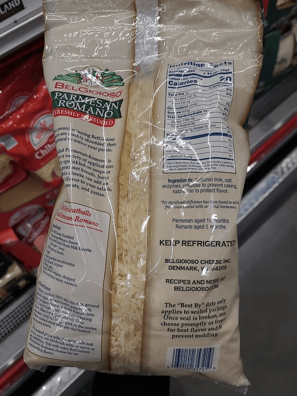 Belgioiosso Parmesan Romano Freshly Shredded 2Lbs