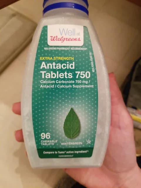 Well At Walgreens Extra Strength Antacid Tablets 750 Wintergreen