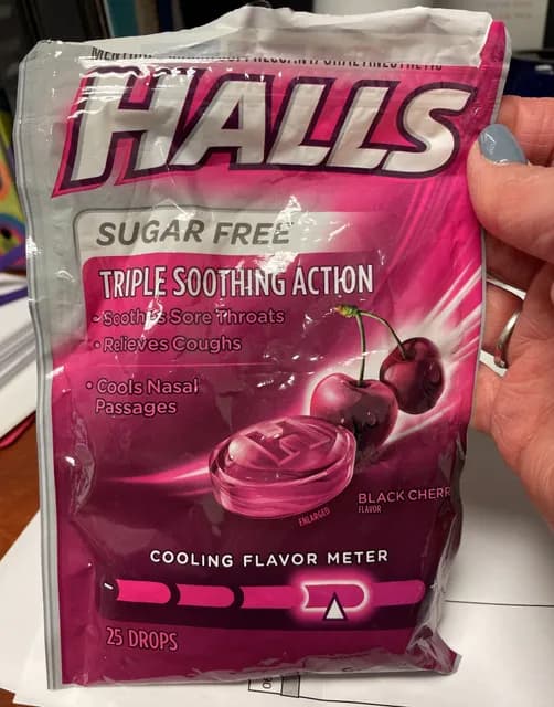 Halls Sugar Free Triple Soothing Action Black Cherry Flavor