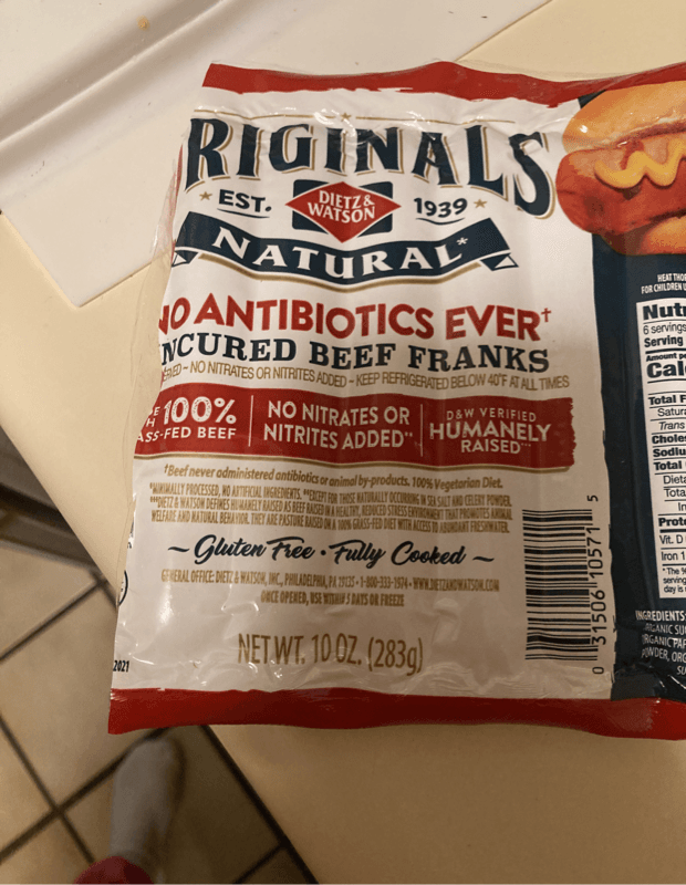 Originals Dietz & Watson Natural Uncured Beef Franks