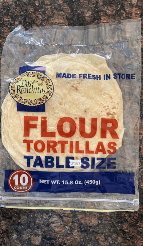 Dos Ranchitos Flour Tortillas Table Size