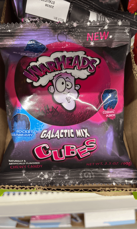 Warheads Galactic Mix Cubes Chewy Candy