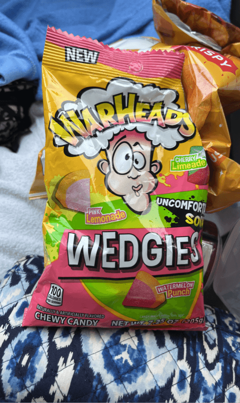 Warheads Wedgies Uncomfortably Sour Cherry Limeade, Pink Lemonade, Watermelon Punch Chewy Candy