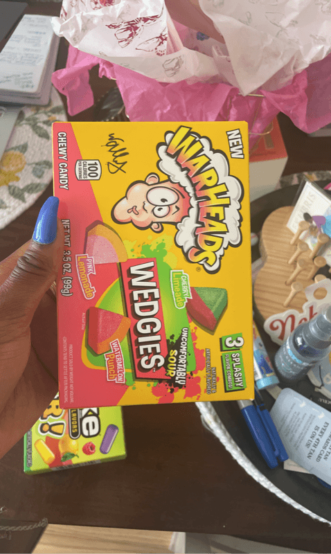Warheads Wedgies Cherry Limeade, Pink Lemonade, Watemelon Punch Chewy Candy