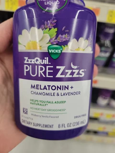 Vicks Zzzquil Pure Zzzs Melatonin + Chamomile & Lavender Wildberry Vanilla Flavored