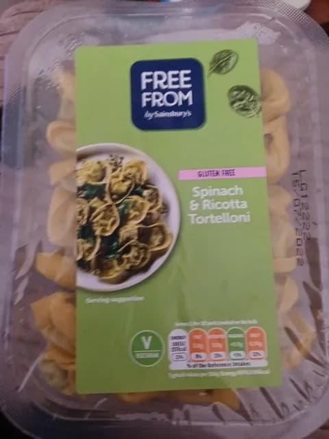 Free From By Sainsbury'S Gluten Free Spinach & Ricotta Tortelloni