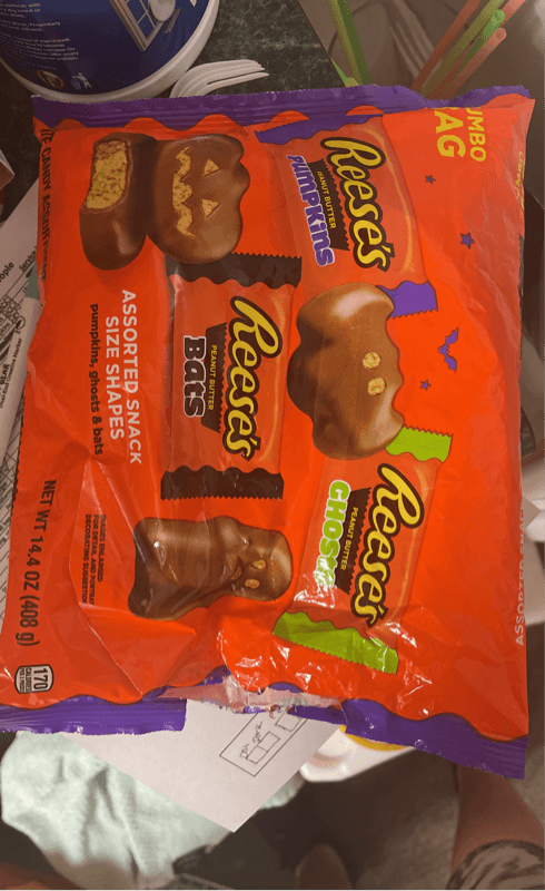 Reese'S Peanut Butter Assorted Snack Size Shapes Pumpkins, Ghosts & Bats