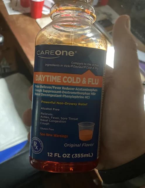 Careone Daytime Cold & Flu Powerful Non-Drowsy Relief Original Flavor
