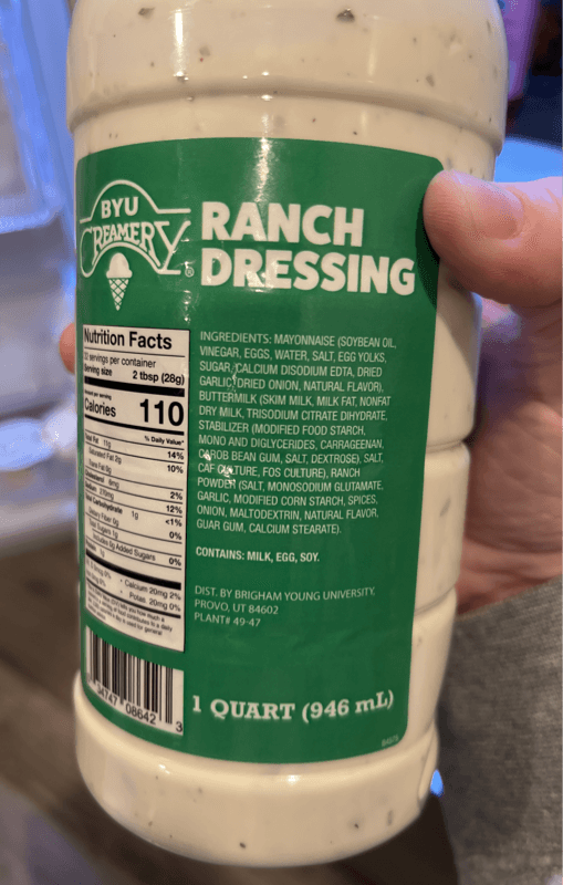 Byu Creamery Ranch  Dressing