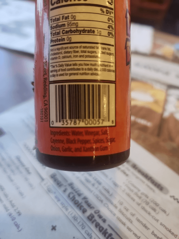 Black Bear Diner Baby Burn Original Pepper Sauce