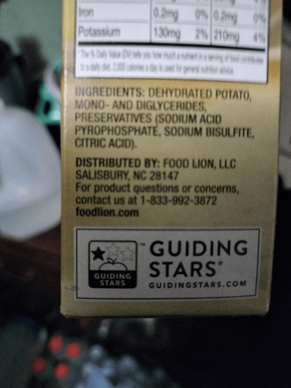 Food Lion Instant Mashed Potatoes