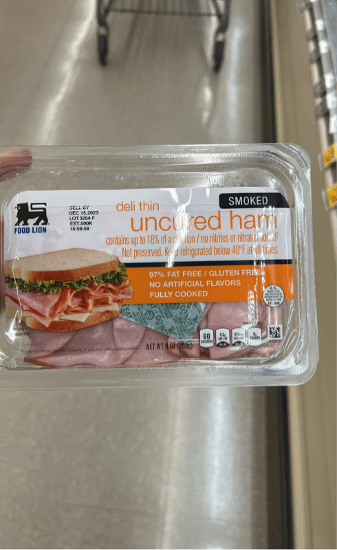 Food Lion Deli Thin Smoked Uncured Ham