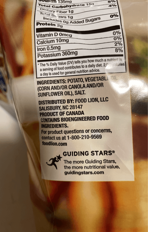 Food Lion Potato Chips Wavy