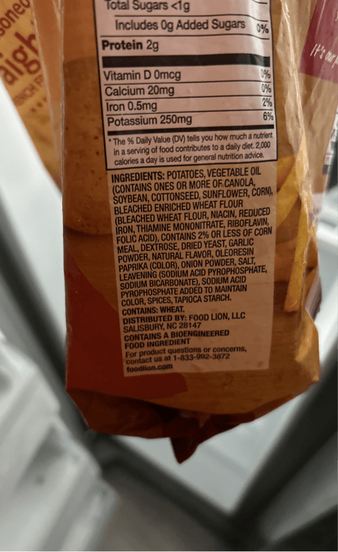 Food Lion Seasoned Straight Cut French Fried Potatoes