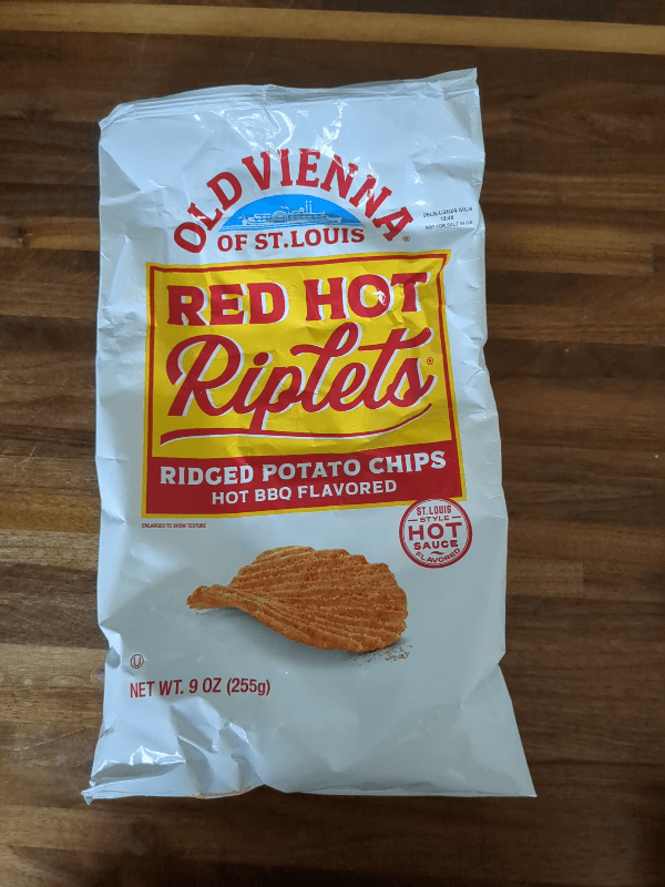 Old Vienna Of St.Louis Red Hot Riplets Ridged Potato Chips Hot Bbq Flavored